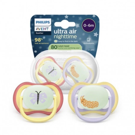 Philips Avent Ultra Air Night Baby Pacifiers 0-6m 2pcs