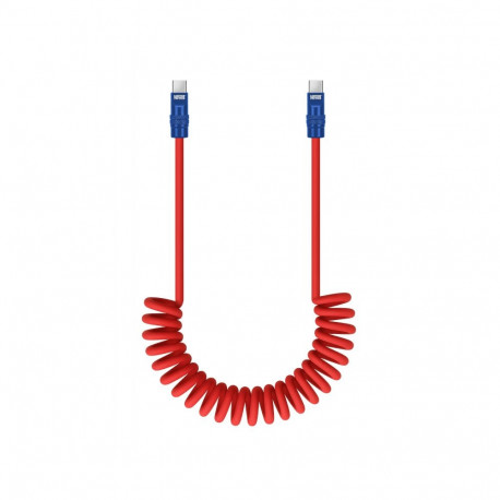 Newell USB-C - USB-C 100 W cable, 1.5 m, Silicone, Spiral, Red-Navy Blue