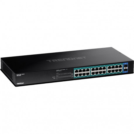PoE Switch: 24 x 10/100/1000Mbps PoE+ 2xSFP, räkitav, 370W