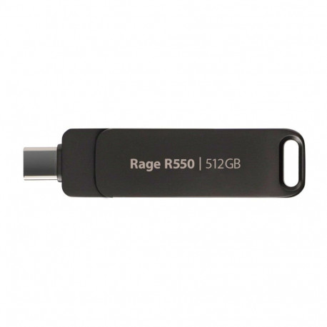 Rage R550 512GB USB-A ja USB-C 3.2 Gen 1, must