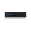 ICY BOX IB-HUB1417-i3, front panel (black, 1x USB Type-C, 2x USB Type-A, card reader)