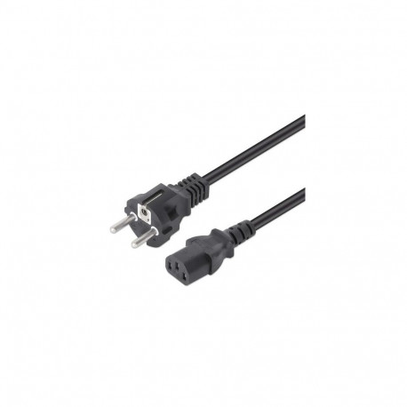 Manhattan Mains Power Cord/Cable, Euro 2-pin plug (CEE 7/4 Schuko) to C13 Female (kettle lead), 5m, 