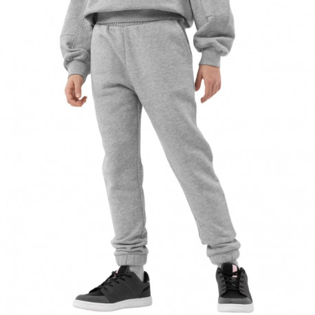 Spodnie dla dziewczynki 4F chłodny jasny szary melanż HJZ22 JSPDD002 27M 152cm