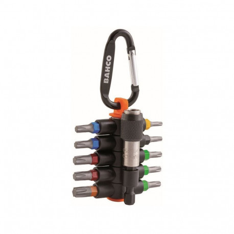 Otsakute kmpl Sticky Torx(koonus) T10-T40 11 osa karabiniga