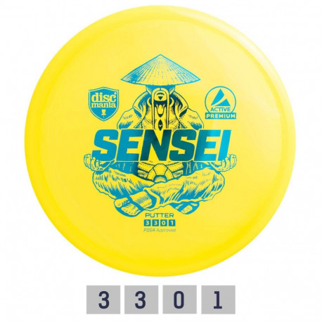 Discgolf DISCMANIA Putter SENSEI Active Premium Yellow 3/3/0/1