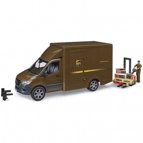 Bruder MB Sprinter UPS with driver and accessories  model vehicle (brown)