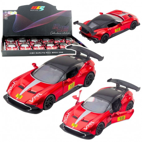 metallist sportlik võidusõiduauto avanevate ustega punane 1:32