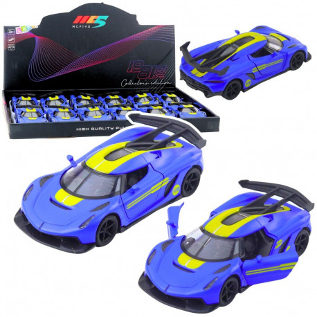 metallist sportlik võidusõiduauto avanevate ustega sinine 1:32