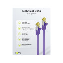 Goobay RJ45 patch-kaabel CAT 6A S/FTP (PiMF), 500 MHz, CAT 7 toorkaabliga, violetne 0,25 m