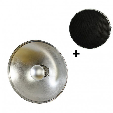 StudioKing Beauty Dish Silver SK-BD420 42 cm with Honeycomb Grid