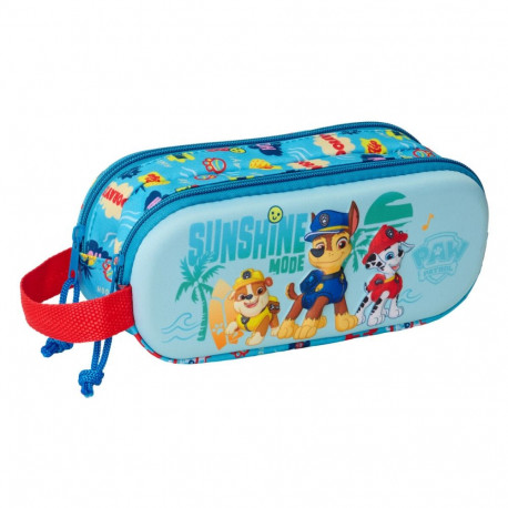 Kahe tõmblukuga pliiatsikarp The Paw Patrol Sinine 21 x 8 x 6 cm 3D