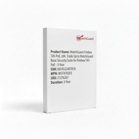 "WatchGuard Firebox T45-PoE. zbh. Trade Up to WatchGuard Basic Security Suite for Firebox T45-PoE - 