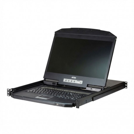 ATEN CL3108NX KVM-lüliti 46.99cm 18.5-tolline TFT VGA PS/2-USB 8 porti saksa klaviatuuripaigutus