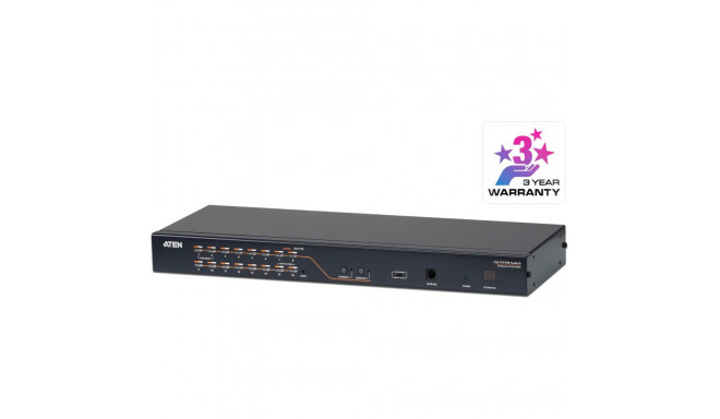 "ATEN KH2516A 2-Konsole 16-Port Multi-Interface DisplayPort HDMI DVI VGA Cat 5 KVM Switch"