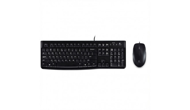 "Logitech K/Keyboard K120 DE+B100 OpticMouse White"
