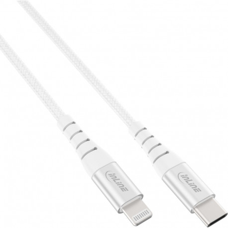 "INLINE USB-C Lightning Kabel fuer iPad iPhone iPod Alu MFi-zertifiziert silber 2m"