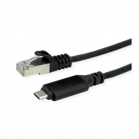 "ROLINE USB 3.2 Gen 2 Typ C zu Gigabit Ethernet Konverterkabel schwarz 1m"