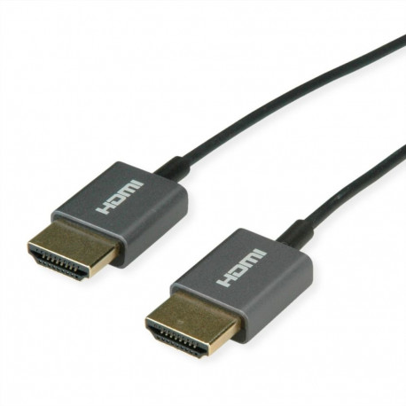"ROLINE 8K HDMI Ultra HD Kabel mit Ethernet, ST/ST, ultra-slim, koaxial, schwarz, 1,5 m"