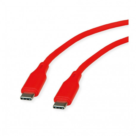 "ROLINE USB 2.0 Kabel, Typ C-C, ST/ST, Silikon, 60W, rot, 1 m"