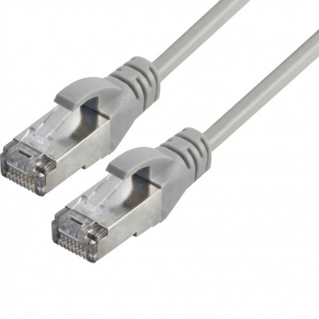 "Patchkabel RJ45, CAT6A 500Mhz, 1,0m, grau, S-STP(S/FTP), TPE/LSZH(Ultraflex), AWG26, mit CAT7 Rohka