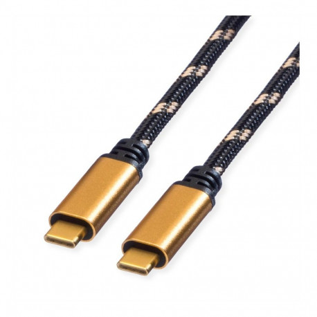 "ROLINE GOLD USB4 Gen3x2 Kabel C-C ST/ST 40Gbit/s 100W schwarz / gold 2m"