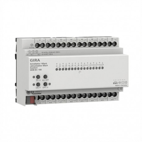 GIRA lüliti-/rulooaktuaator 503800 16f/8f 16A REG Kmf KNX Secure