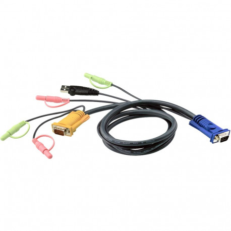 "ATEN 2L-5302U KVM Kabel VGA USB und Audio schwarz 1.8m"