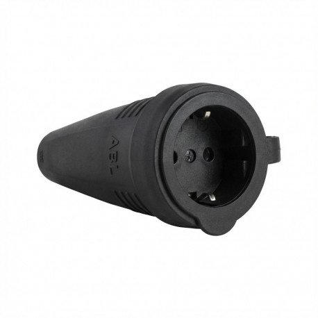 ABL 100000049 originaal Schuko kummist (TPE) must mansetiga jätkupesa IP44