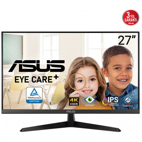 "ASUS VY27UQ Eye Care Monitor 68,58cm 27Zoll IPS WLED UHD 16:9 60Hz 350cd/m2 5ms 2xHDMI DP 2x2W Blac