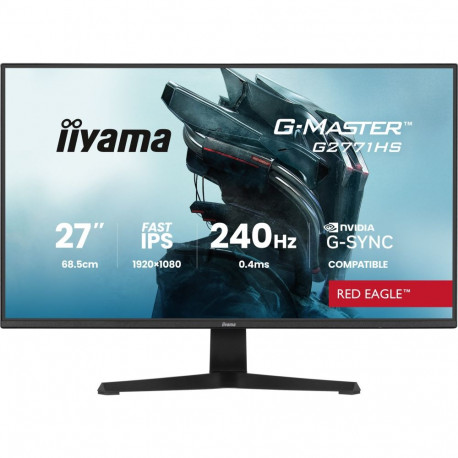 "68,6 cm/27? (1920×1080) iiyama G-Master G2771HS-B1 16:9 FHD Fast IPS 0,4 ms 240 Hz HDMI DisplayPort