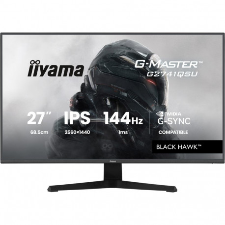 "68,6 cm/27? (2560×1440) iiyama G-Master G2741QSU-B1 16:9 QHD IPS 1 ms (MPRT) 144 Hz HDMI 2.0 Displa
