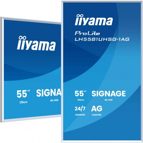 "139,0 cm/54,6"" (3840×2160) iiyama ProLite LH5581UHSG-1AG 16:9 VA 6,5 ms 60 Hz 500 cd/m² 24/7 HDMI×