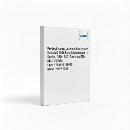 Lexware kontoritarkvara Büroservice Komplett 2026 üksikkasutaja versioon 1seade, tellimus, ESD, alla