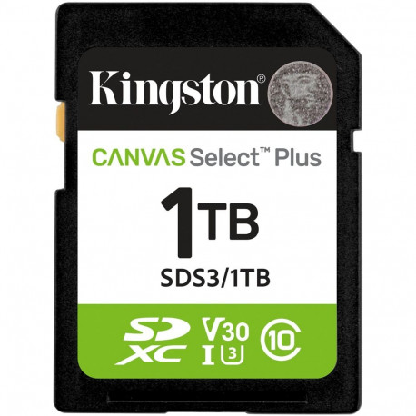"CARD Kingston 1TB sdxc Canvas Select Plus Gen3 150MB/s C10 UHS-I U3 V30"
