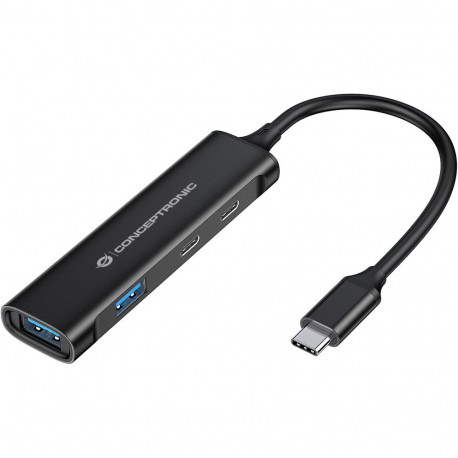 "CONCEPTRONIC 4-Port Hub USB-C3.2Gen1->2xA3.0/2xC o.Netz. sw"