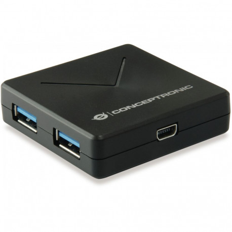 "CONCEPTRONIC 4-Port Hub USB-A3.0/Mini-B ->4xA3.0 o.Netz. sw"