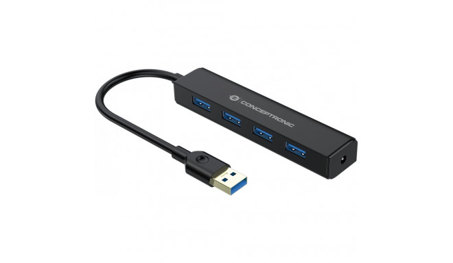 "CONCEPTRONIC 4-Port Hub USB-A3.0->4xA3.0 o.Netz. sw"