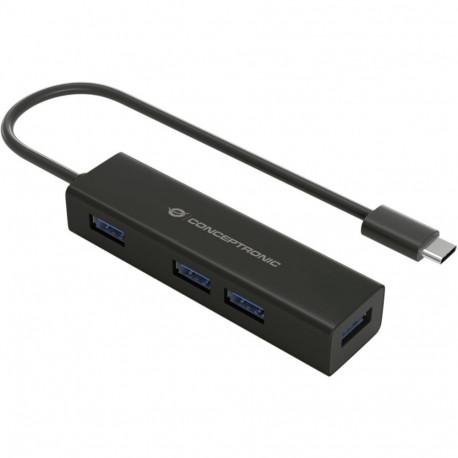 "CONCEPTRONIC 4-Port Hub USB-C3.2Gen1->4xA3.0 o.Netz. sw"