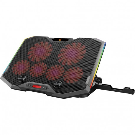 "CONCEPTRONIC 6-Fan USB-A2.0 Laptop-Kühlpad 30Kg RGB 17"" sw"
