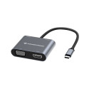 "CONCEPTRONIC 4-1 Dock USB-C->HDMI.USB3.0.VGA.100WPD 15cm gr"