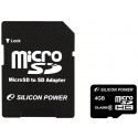 Silicon Power memory card microSDHC 4GB Class 6 + adapter