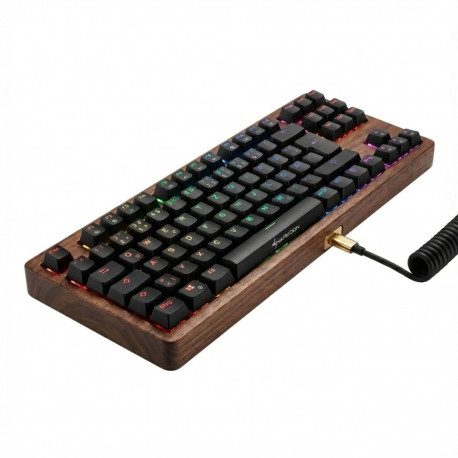 SKILLER SGK50 S4 Gen2 puidust PBT (puit/must, ES-paigutus, Gateron G Pro 3.0 Yellow)