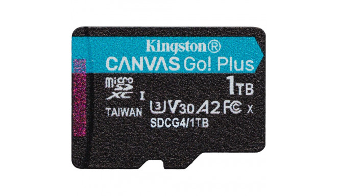 "CARD Kingston 1TB microXC Canvas Go Plus Gen4 200R A2 U3 Single Pack w/o ADP"