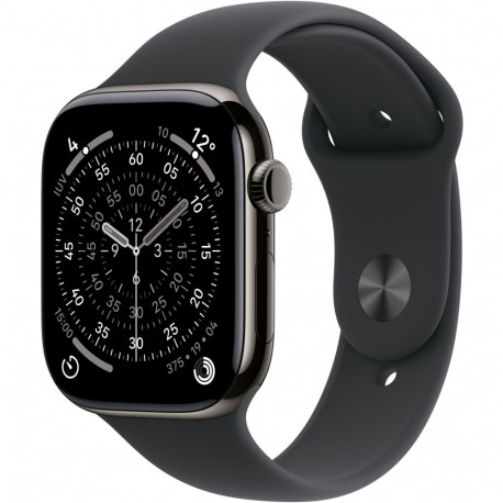 "Apple Watch S11 Titan Schiefer Cellular 46mm (Sportarmband schwarz) S/M"