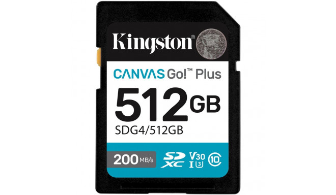 "CARD Kingston 512GB XC Canvas Go Plus Gen4 200MB/s C10 UHS-I U3 V30"