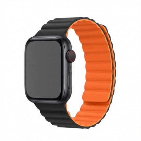 "Premium Pro Armband für Apple Watch, Orange/Schwarz, 40mm, 41mm, 38mm, 42mm (Series 10), GA-MAG-BND
