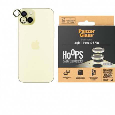 "PanzerGlass Hoops Camera Protector iPhone 15. 15 Plus Yellow"