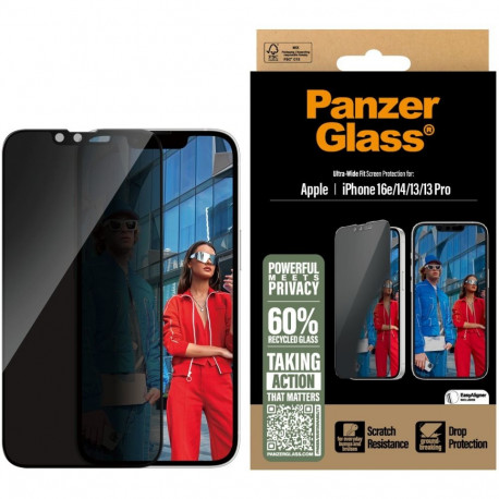 "PanzerGlass Privacy UWF iPhone 16e. 14. 13. 13 Pro"
