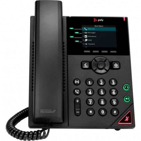 HP Poly IP-telefon VVX 250 4-realine, PoE-toega-WW