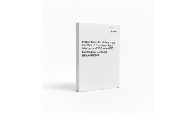 "Acronis True Image Essentials - 3 Computers - 5 year subscription - ESD-DownloadESD"